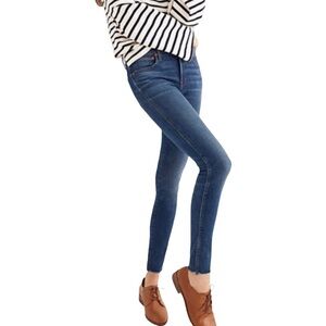 Madewell 9” High Rise Skinny Jeans Raw Hem Size 24 Medium Wash Style J6515
